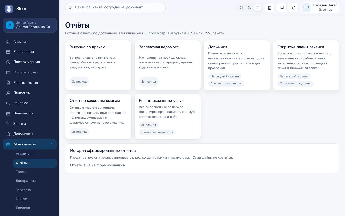 Готовые отчёты — Аналитика и отчёты